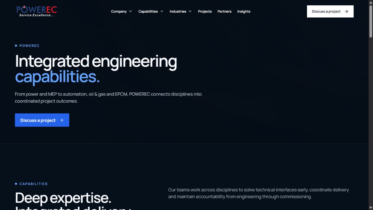 POWEREC capabilities overview page