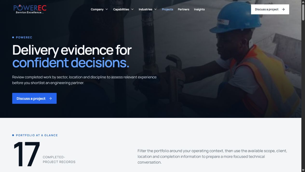 Project archive structured around delivery evidence