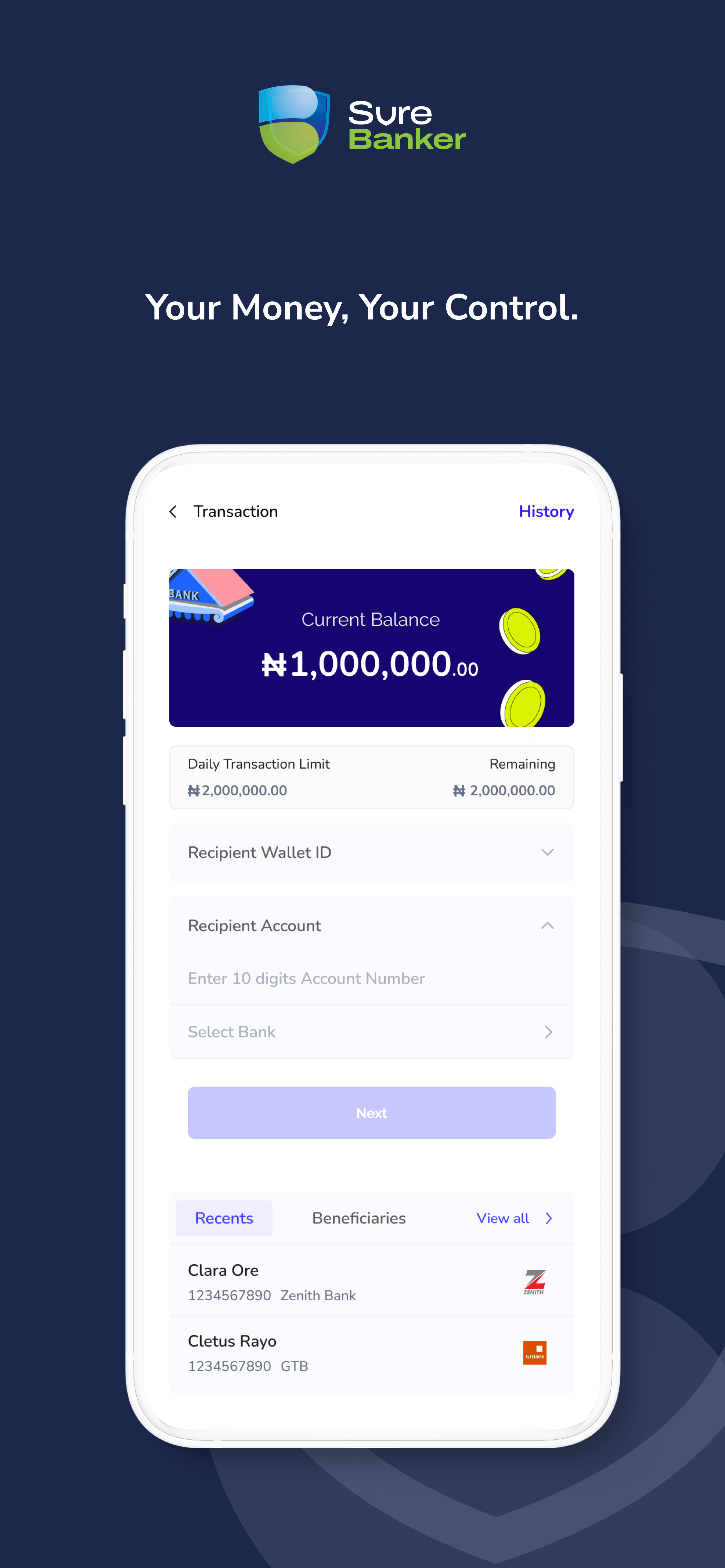 SureBanker transfer experience presented for release