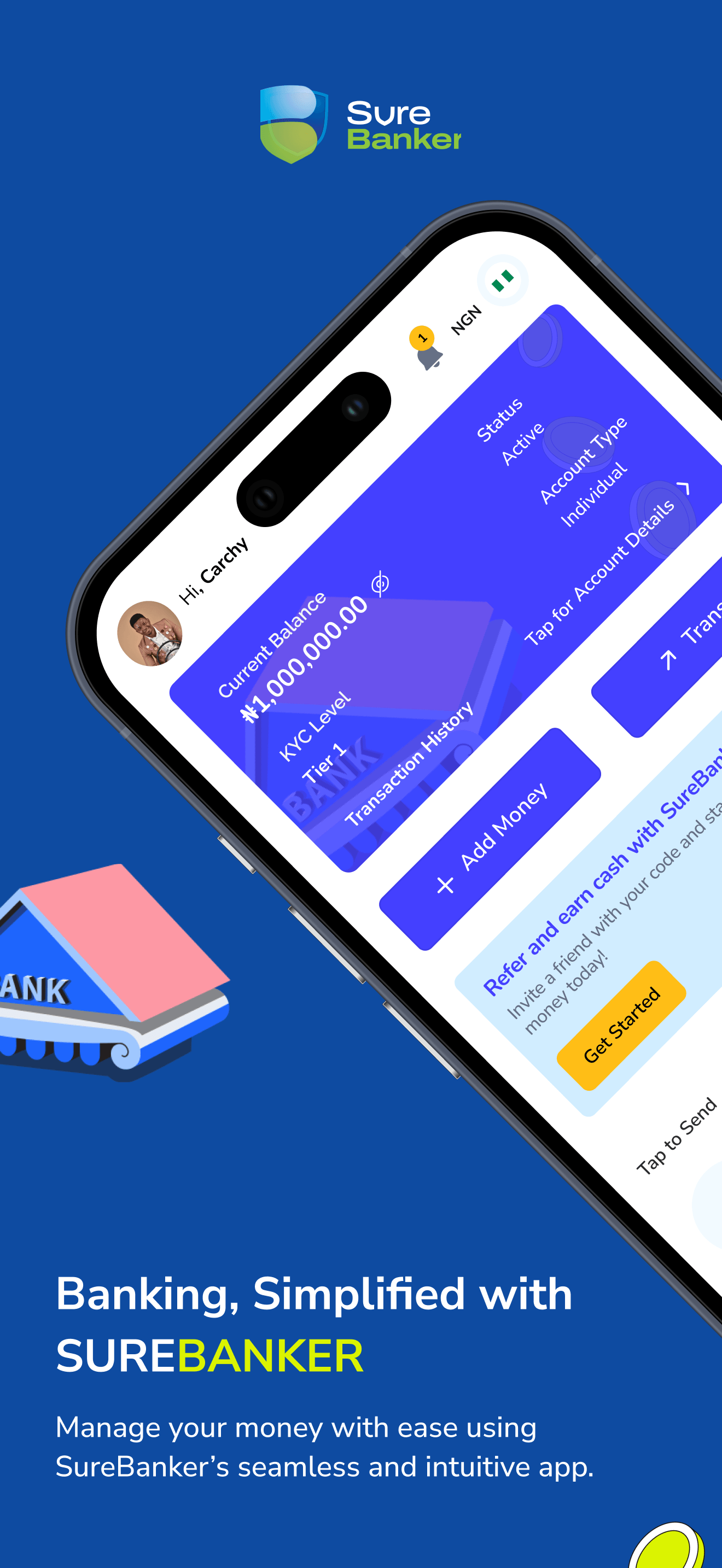 Mobile banking experience and wallet actions