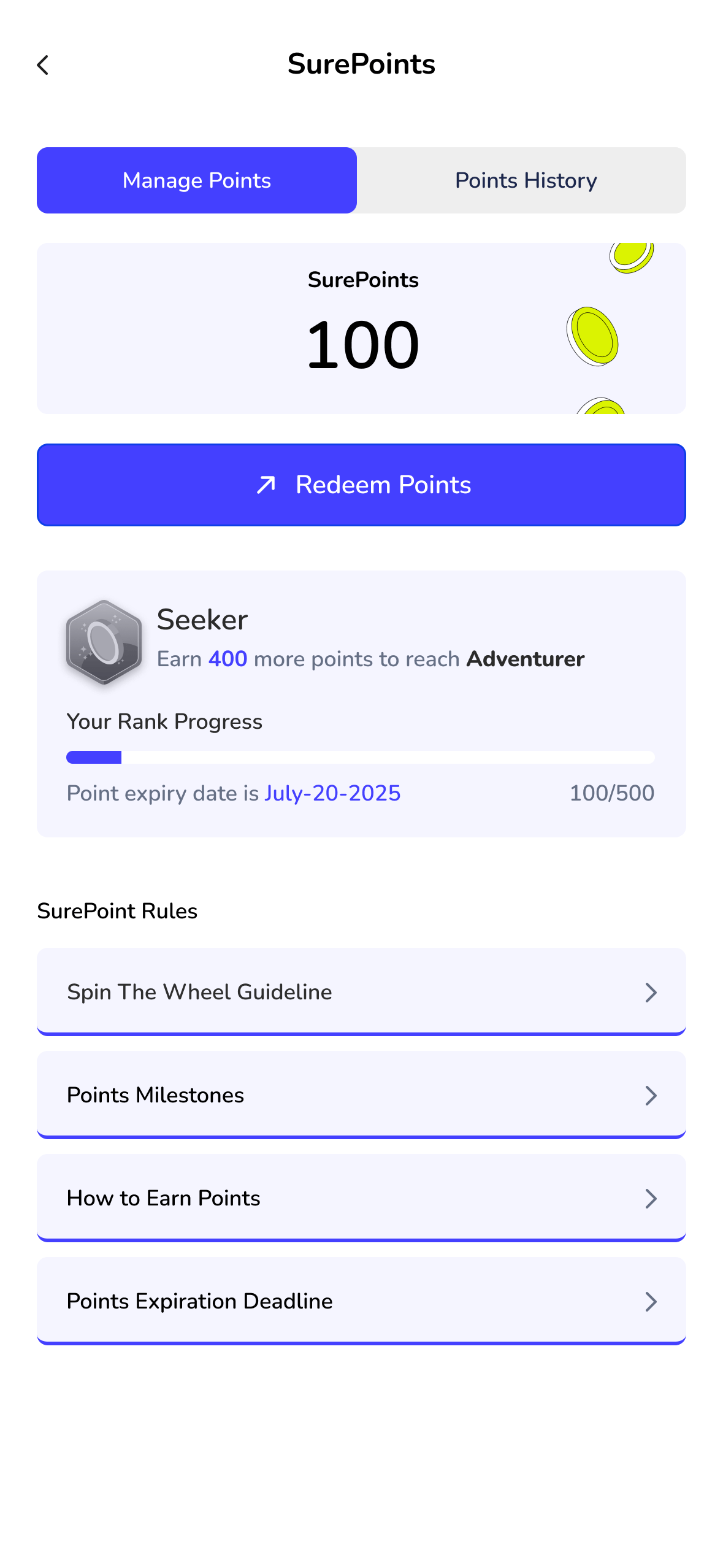 SureBanker SurePoints rewards concept