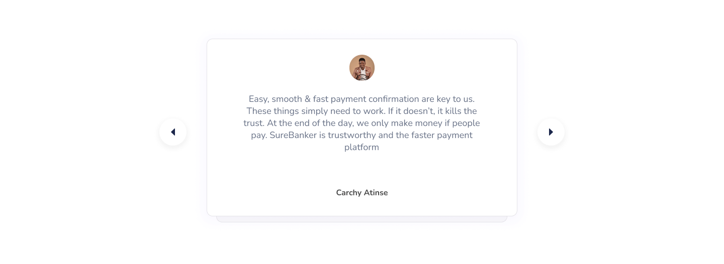 SureBanker landing page customer perspective